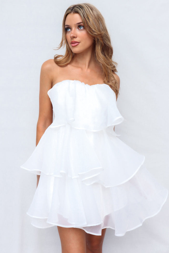 Zimmi Mini Dress - White - Runway Goddess