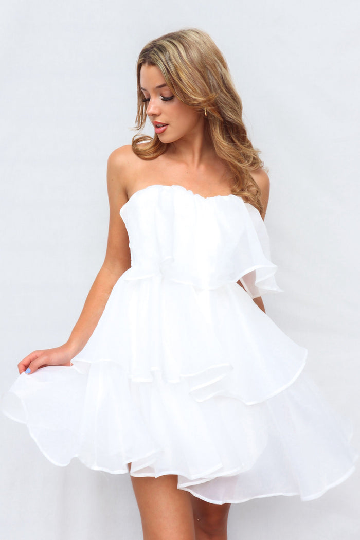 Zimmi Mini Dress - White - Runway Goddess