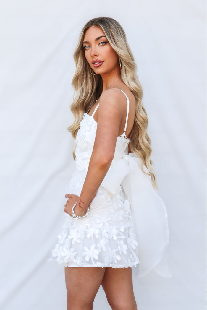 Zinya Mini Dress - White - Runway Goddess